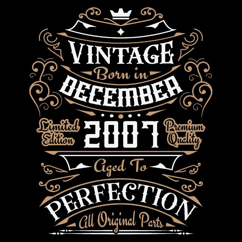 Vintage December 2007, Retro Birthday Gift