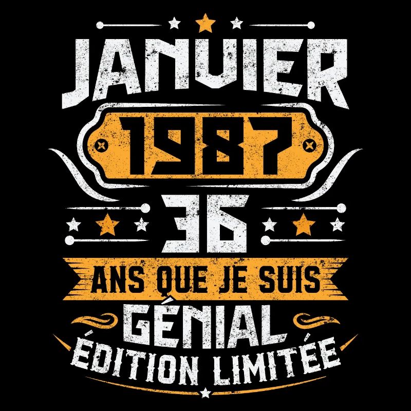Rétro Cadeau D'anniversaire 36 Ans Janvier 1987