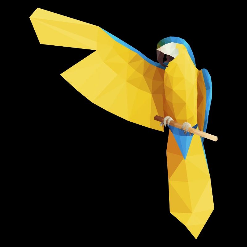 Bleu Ara Low Poly