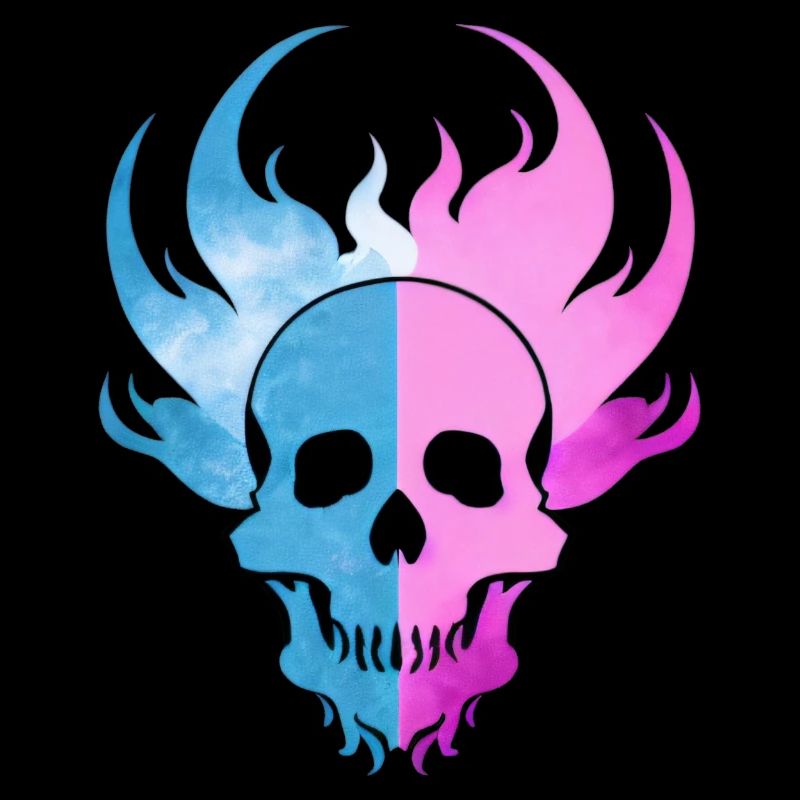 Fire Skull Smoke Pink Skeleton Flames 4