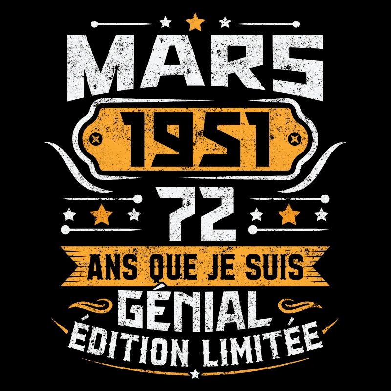 Rétro Cadeau D'anniversaire 72 Ans Mars 1951
