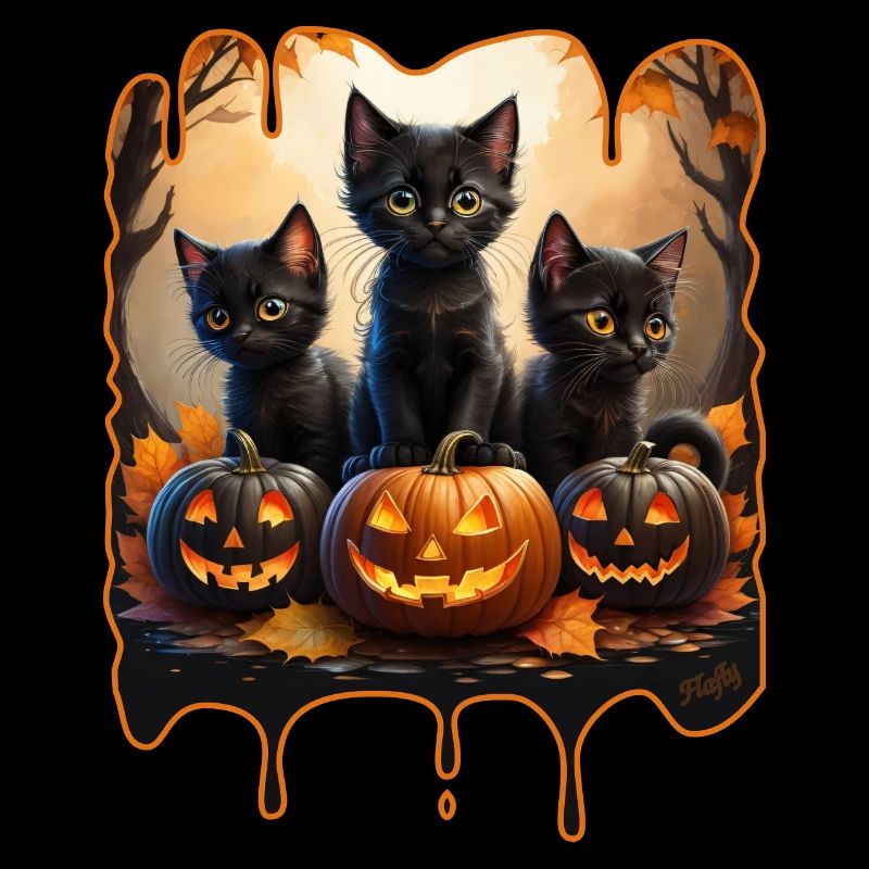 Trois chatons d'Halloween