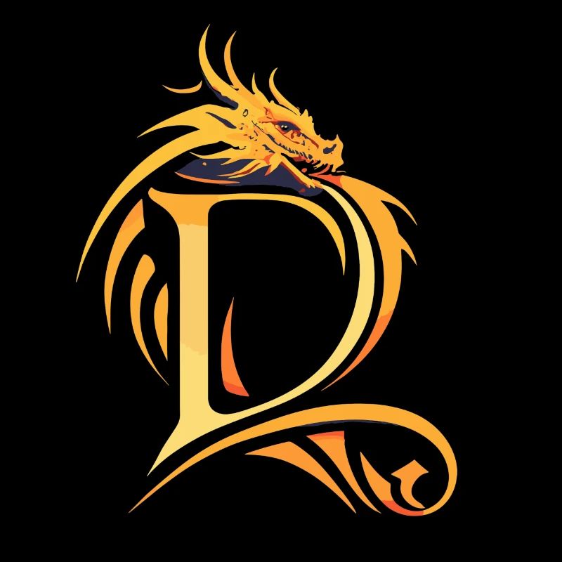Buchstabe D mit Drache