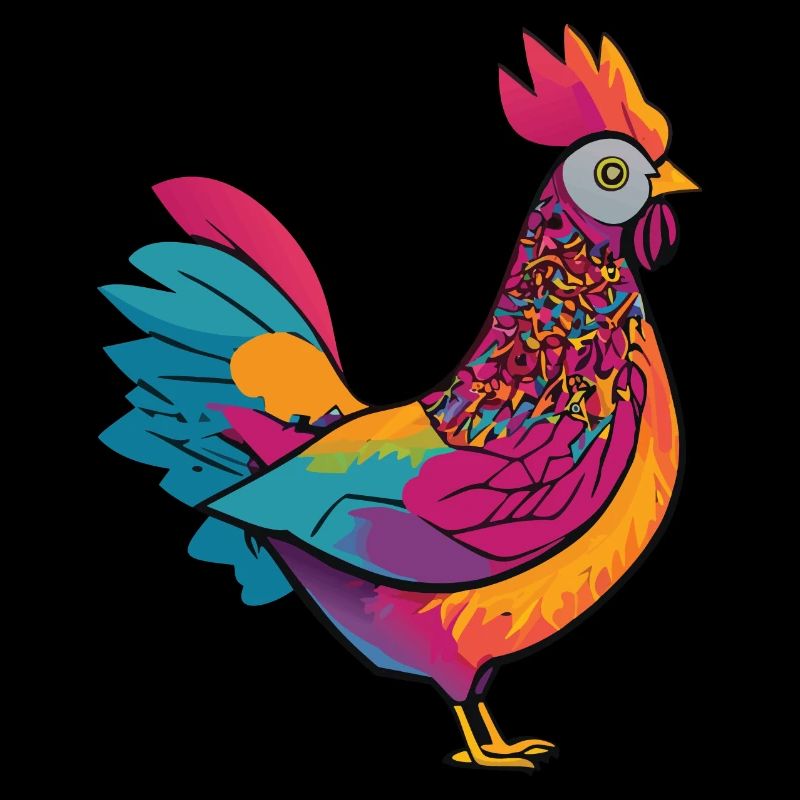 Poule mignonne et colorée