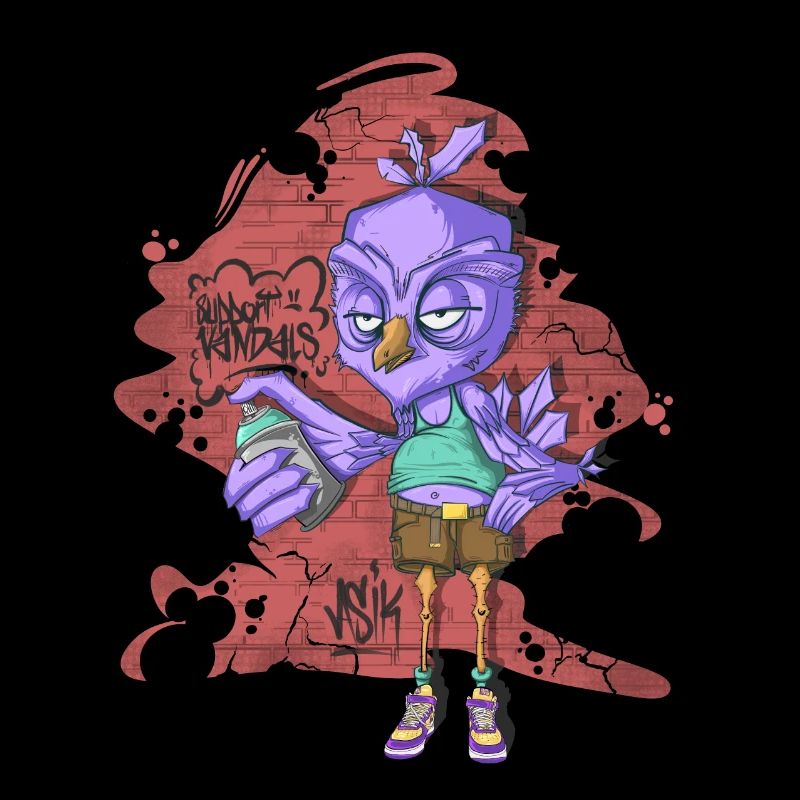 Streetwise Bird – Graffiti vandale dans le style BD