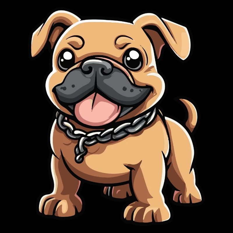 Bulldog Dog Comic Cute
