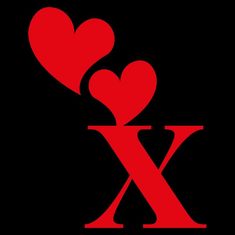 Buchstabe x Rotes Herz