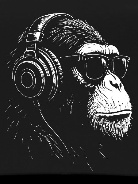 Headphone Monkey with Sunglasses