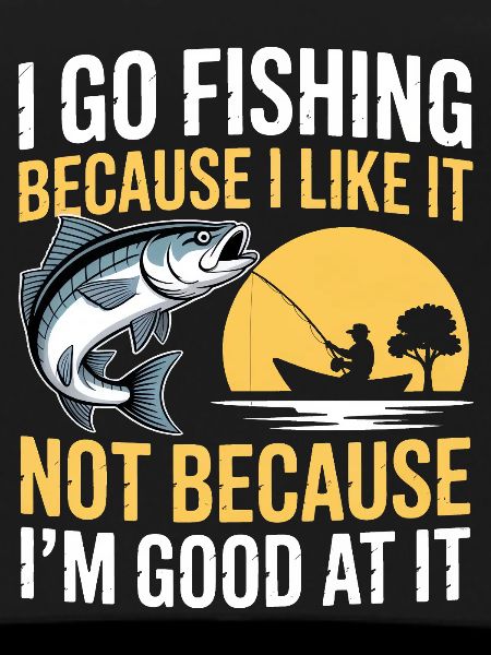 Go Fishing Quote Sunset Tee