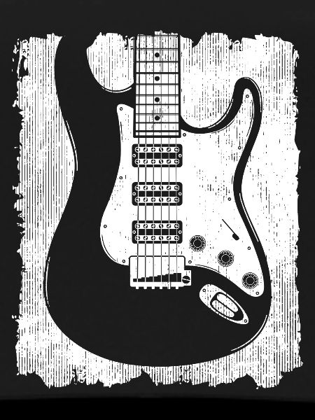 Graffiti Guitar Silhouette