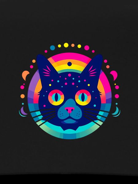 Flat Icon Cat Rainbow