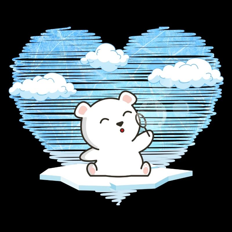 winterschwimmer-eisbär liebt eisbaden im eisloch