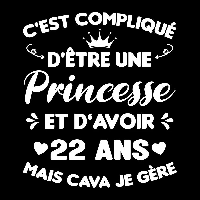 Princesse 22 Ans Anniversaire Idée Cadeau Pink