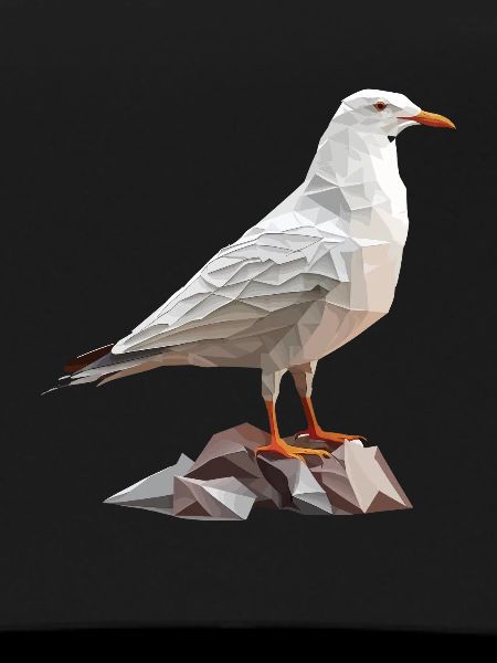 Polygon Möwe auf Felsen