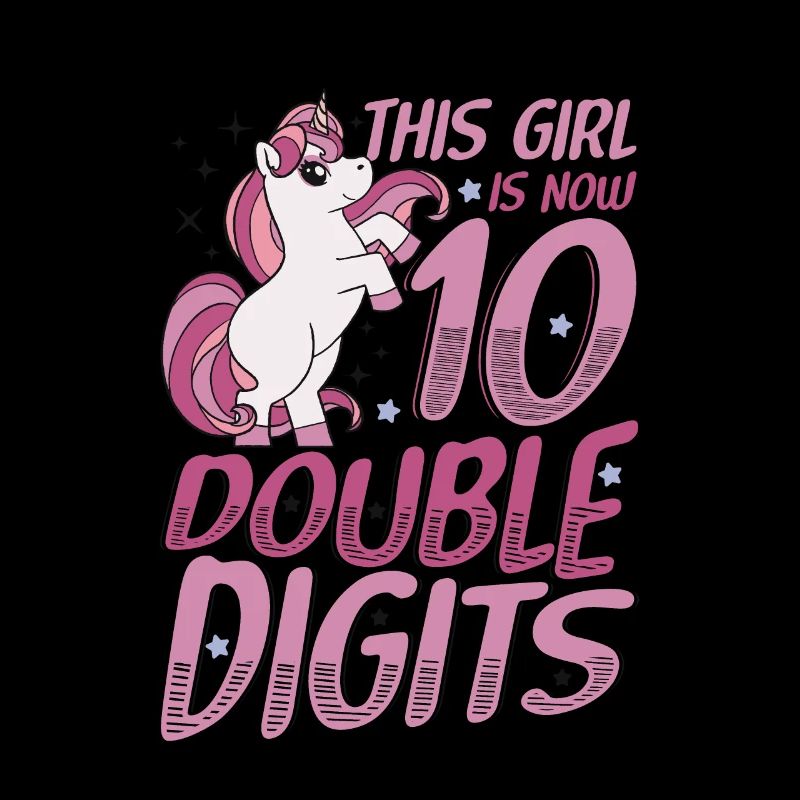 Double Digits 10th Birthday Girl, Party Einhorn.