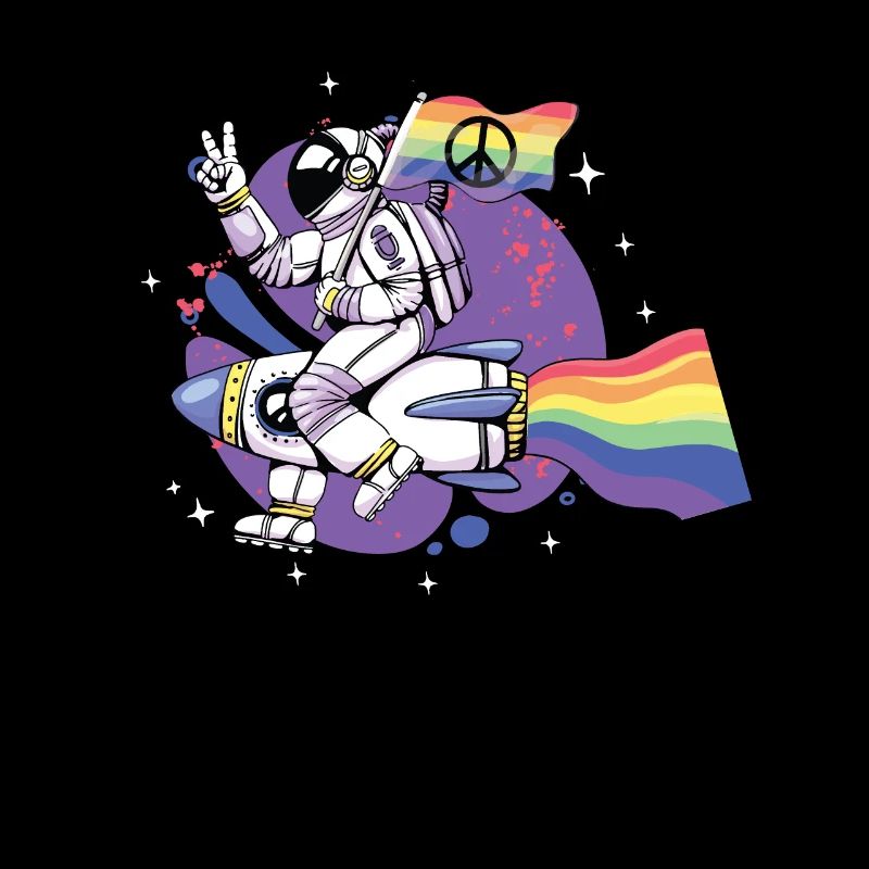 LGBT, arc-en-ciel, drapeau de la paix, astronaute.