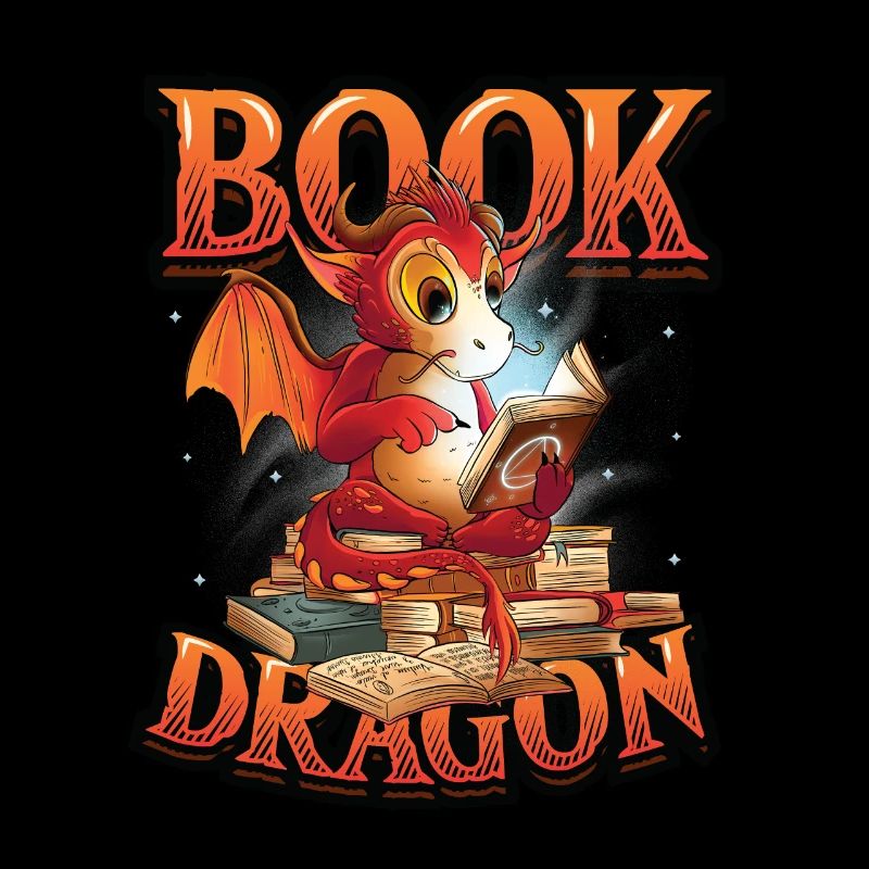 Bücherwurm, Lesebuch, Drache.