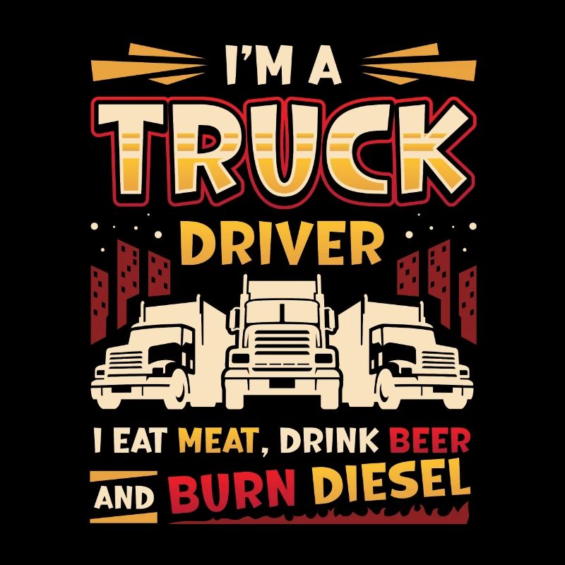 Le chauffeur de camion mange de la viande et boit de la bière