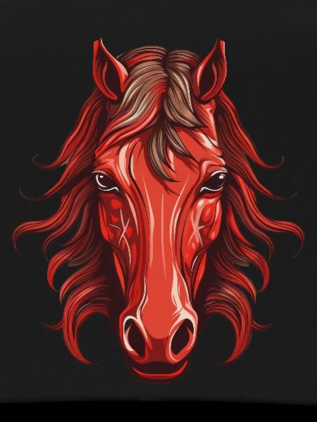 Rotes Pferd - Pferdekopf Design