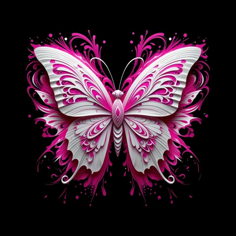 Art du papillon avec une touche rose unique
