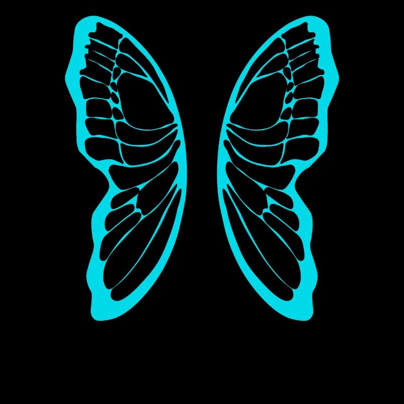 Turquoise butterfly wing pattern on black