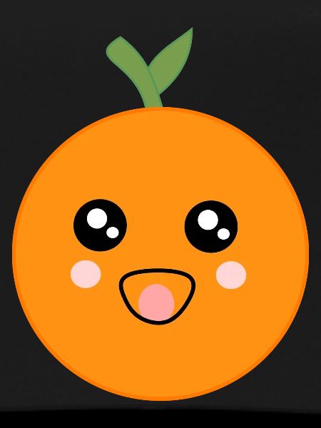 Excited Kawaii Orange Funny Gift Idea