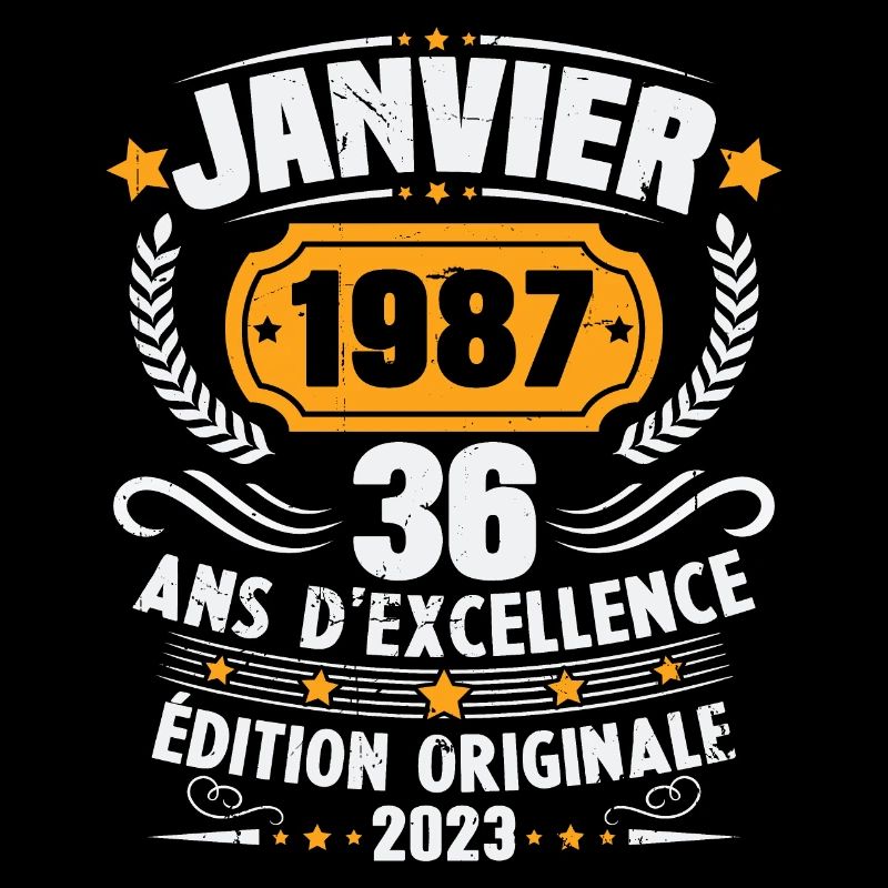 Cadeau D'anniversaire 36 Ans Janvier 1987 Vintage