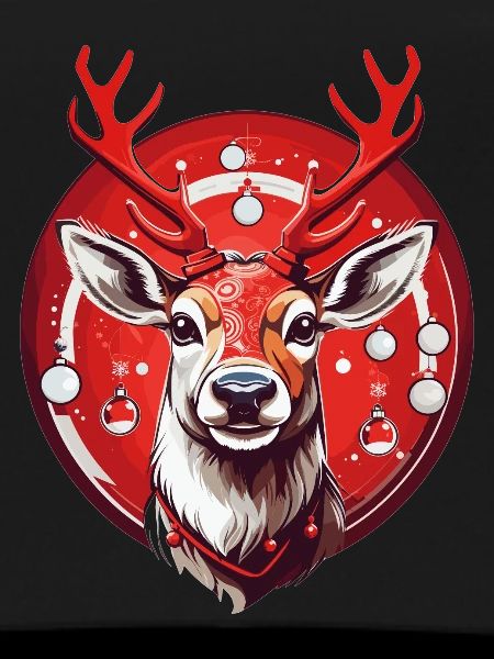 Reindeer with Christmas baubles