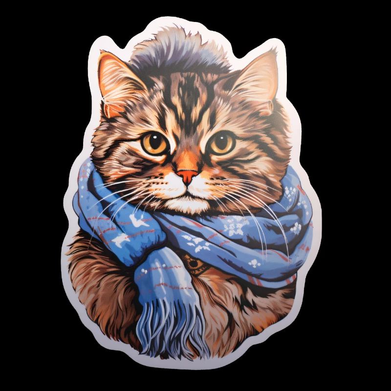 Chat d’hiver avec écharpe