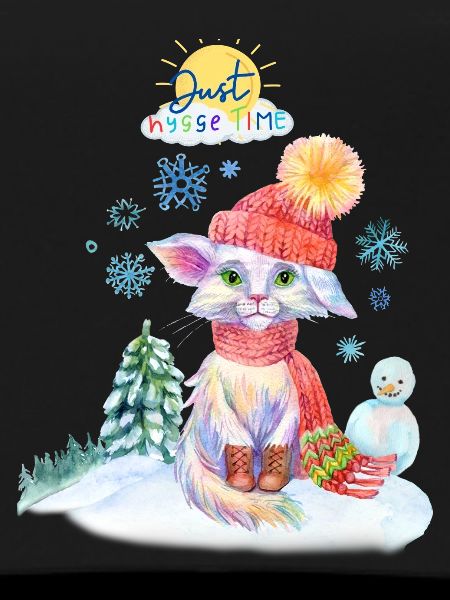 Whimsical Winter Feline Design