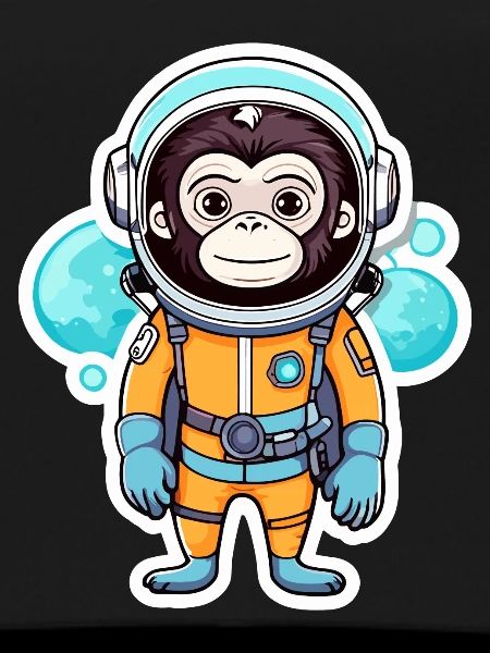 Monkey Astronaut Illustration