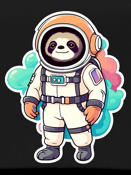 Sloth Astronaut Illustration