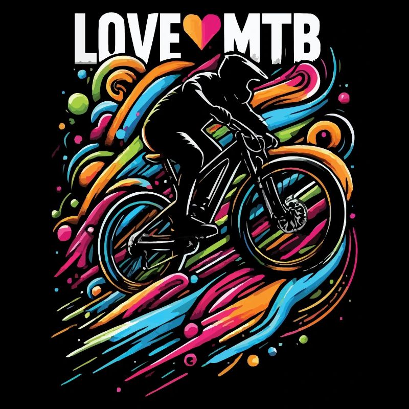 Design vibrant d’éclaboussures de vélo de montagne