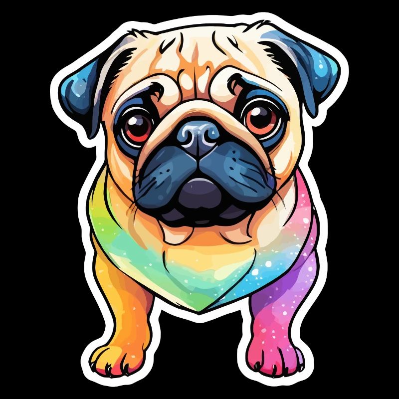 Mops Wasserfarben