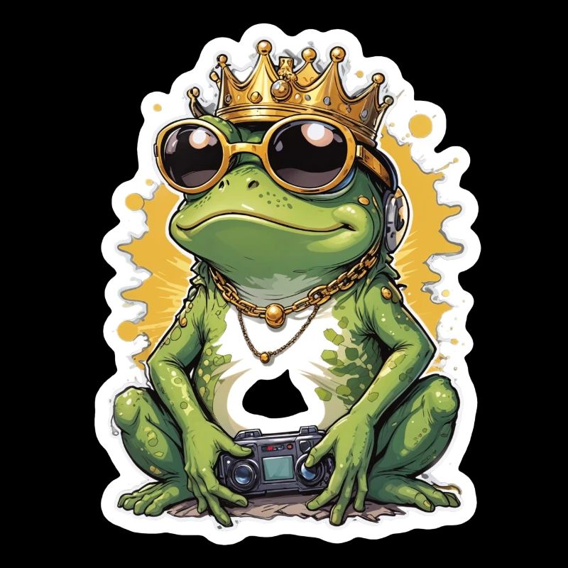 Retro Gamer Frog with Controller Console Games