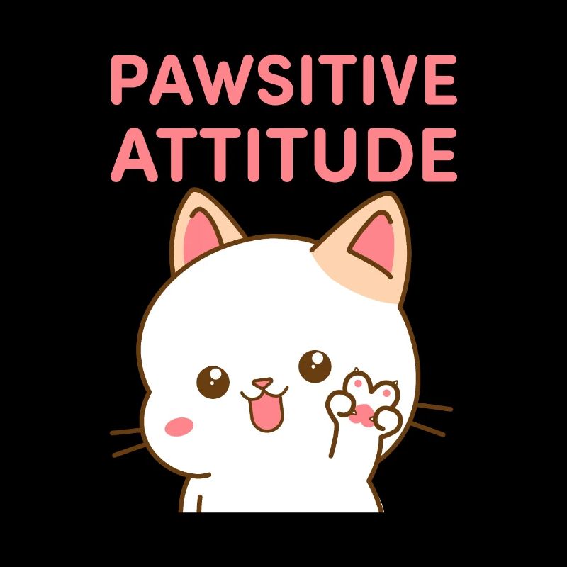 Pawsitive Attitude - Chat peace et kawaii