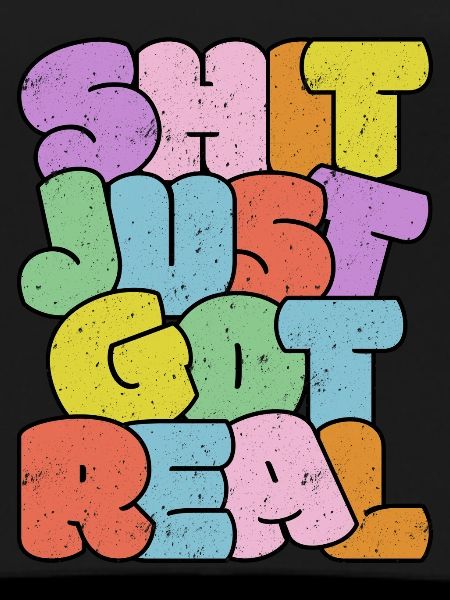 Helles buntes Slang-Typografie-Design