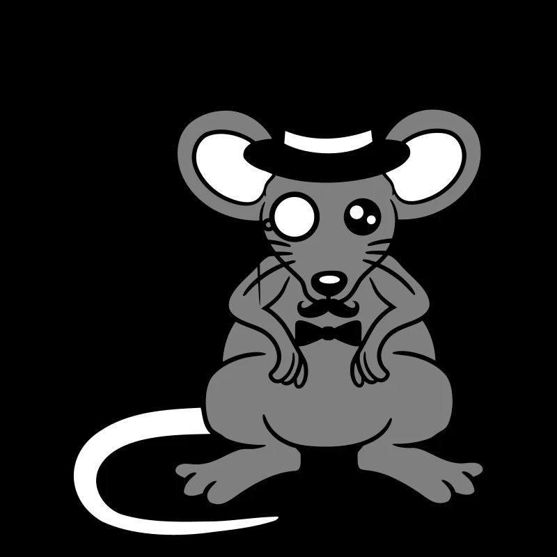 M. Souris chapeau haut de forme monocle lunettes riche M.