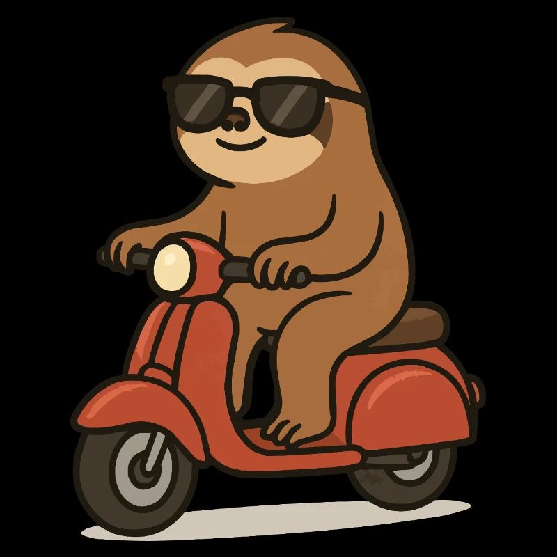 Sloth Comic Moped
