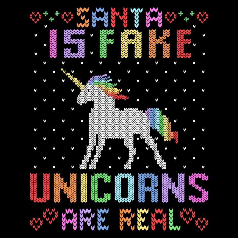 Le Père Noël licorne moche du pull de Noël est faux