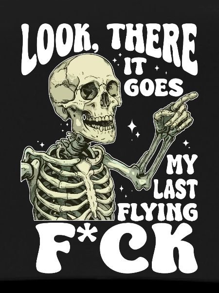 Halloween Skeleton Flying F*ck