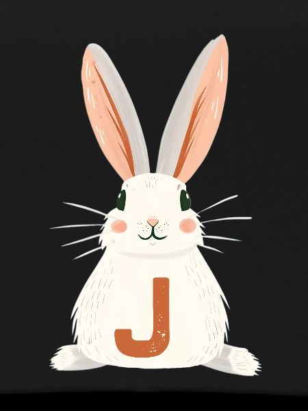 J -Letter - Bunny - Customizable