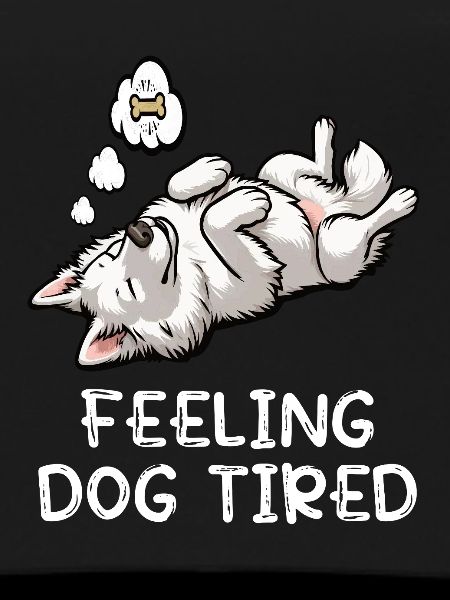 Chien blanc épuisé