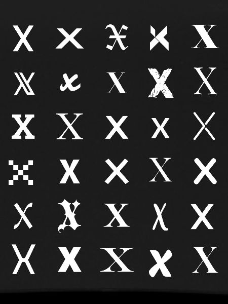 Typografie-Monogramm-X-Muster