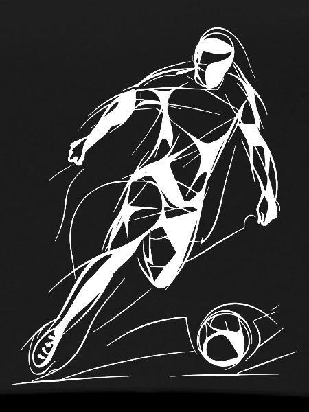 Soccer Player Line Art