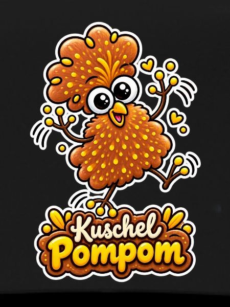 Kuschel Pompom - fröhlicher Vogel