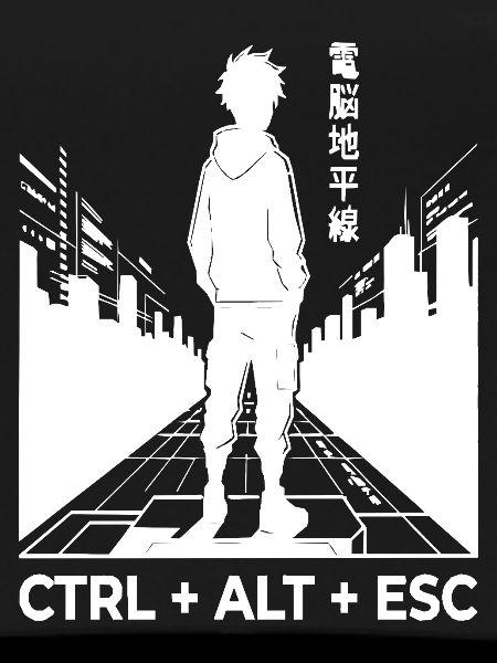 Cyberpunk-Silhouette mit CTRL ALT ESC