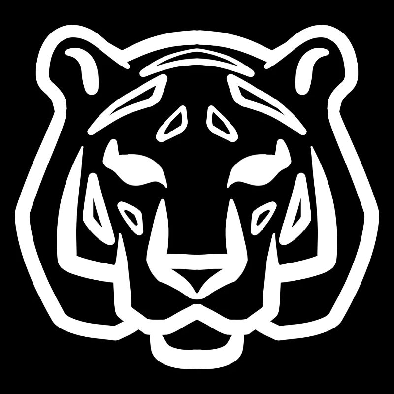 Tiger head symbol white
