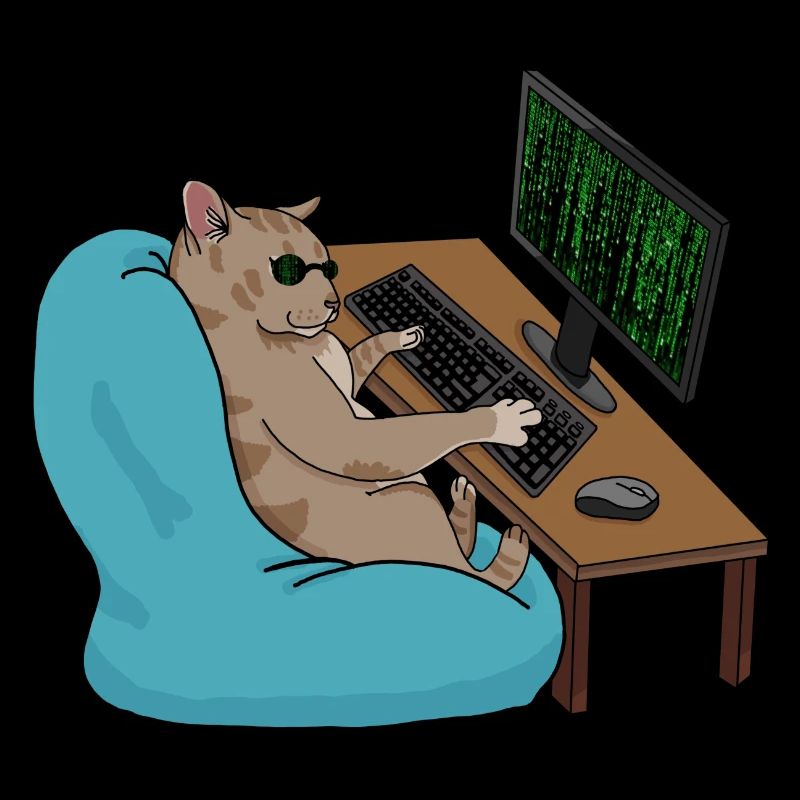 Cat Hacker with Sunglasses