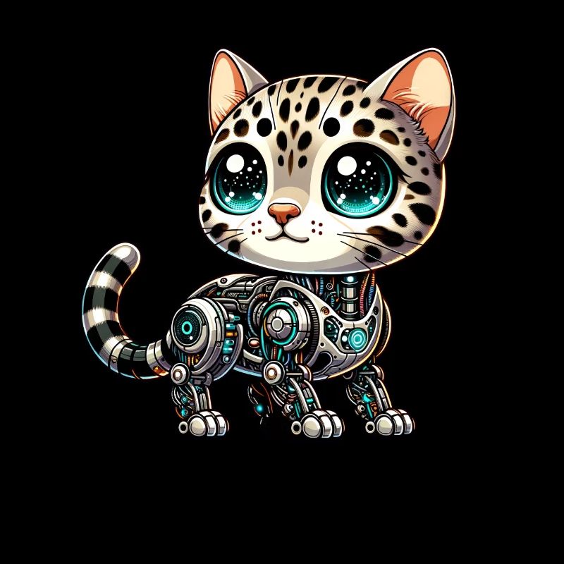Bengal Cat Robot Cyborg Cartoon